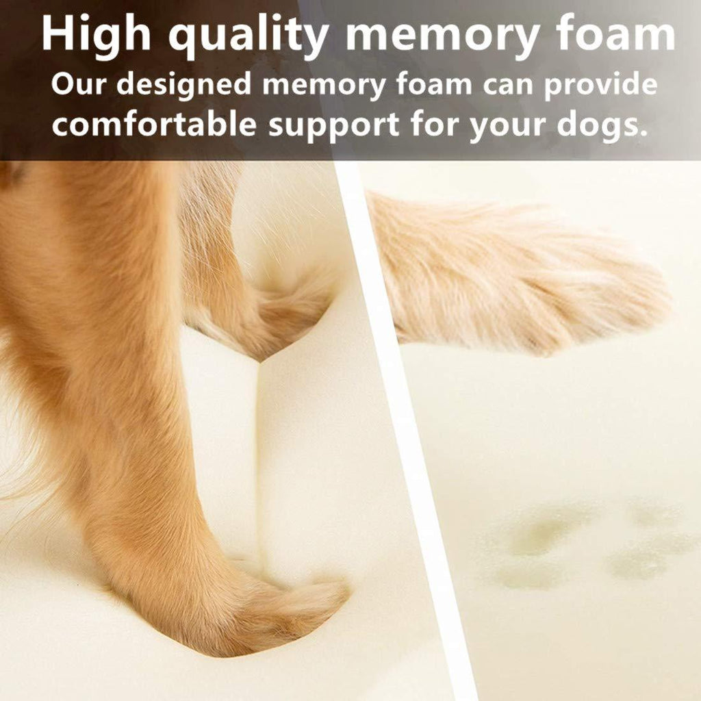 Wisita 7.8-inch LarOrthopedic Dog Bed with Removable Cover Waterproof Pet Bed with High-Density Memory Foam Mattress Anti-Slip Dog Couch for Medium and LarDogs(Headrest Edition)