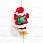 J.SCT-5 Climbing Santa Claus,Plush Doll Christmas Tree Hanging Decoration,Santa Climbing Rope Ladder with Music,On Ladder with Lights Ornaments