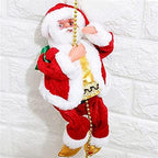 J.SCT-5 Climbing Santa Claus,Plush Doll Christmas Tree Hanging Decoration,Santa Climbing Rope Ladder with Music,On Ladder with Lights Ornaments