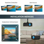 wireless android led projector blue-tooth full hd 1080p video hdmi office ppt tv