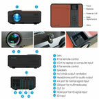 wireless android led projector blue-tooth full hd 1080p video hdmi office ppt tv