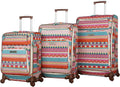 er Pattern Collection 3 Piece Luggage Set Lightweight Expandable Softside Suitcase With Spinner Wheels For Women-Travel Set includes 20 Inches Carry On, 24 Inch &amp; 28-Inch Checked Bag