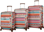 er Pattern Collection 3 Piece Luggage Set Lightweight Expandable Softside Suitcase With Spinner Wheels For Women-Travel Set includes 20 Inches Carry On, 24 Inch &amp; 28-Inch Checked Bag