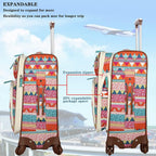 er Pattern Collection 3 Piece Luggage Set Lightweight Expandable Softside Suitcase With Spinner Wheels For Women-Travel Set includes 20 Inches Carry On, 24 Inch &amp; 28-Inch Checked Bag