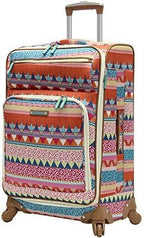 er Pattern Collection 3 Piece Luggage Set Lightweight Expandable Softside Suitcase With Spinner Wheels For Women-Travel Set includes 20 Inches Carry On, 24 Inch &amp; 28-Inch Checked Bag
