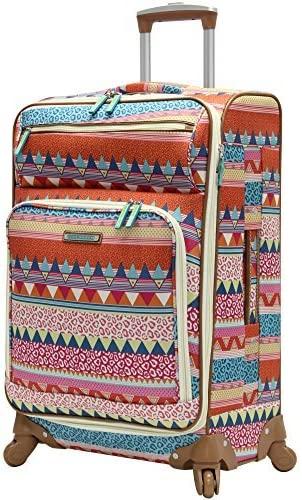 er Pattern Collection 3 Piece Luggage Set Lightweight Expandable Softside Suitcase With Spinner Wheels For Women-Travel Set includes 20 Inches Carry On, 24 Inch &amp; 28-Inch Checked Bag