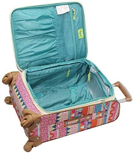 er Pattern Collection 3 Piece Luggage Set Lightweight Expandable Softside Suitcase With Spinner Wheels For Women-Travel Set includes 20 Inches Carry On, 24 Inch &amp; 28-Inch Checked Bag