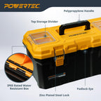 22-Inch Tool Box with Trays - Lockable, Metal Latch, Organizer, Portable Storafor Tools, Small or Mid-Sized Parts (72363)