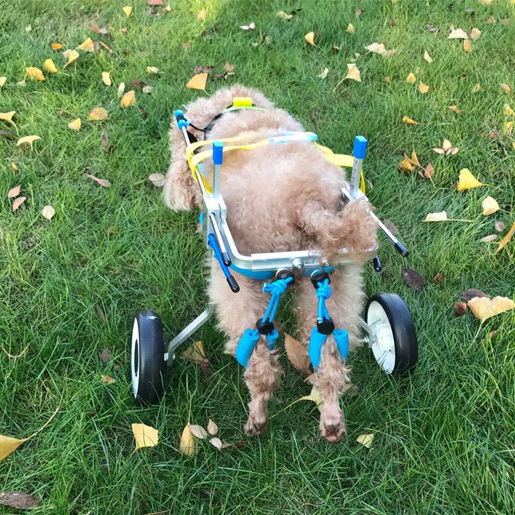 Dinfoger Walk Pet Wheelchair for Assisted Handicapped Hind Legs Adjustable Small Dog Aid with