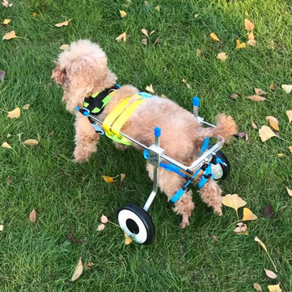 Dinfoger Walk Pet Wheelchair for Assisted Handicapped Hind Legs Adjustable Small Dog Aid with