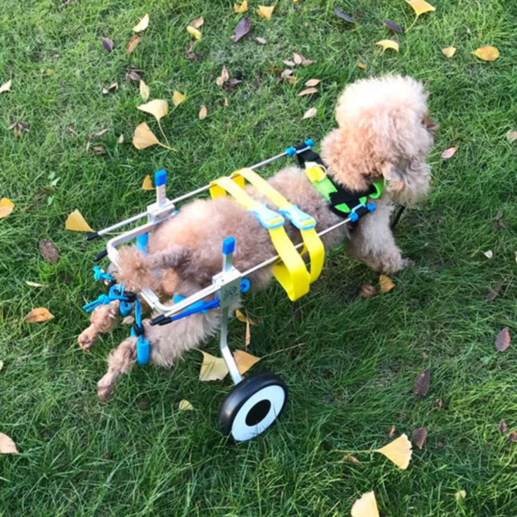 Dinfoger Walk Pet Wheelchair for Assisted Handicapped Hind Legs Adjustable Small Dog Aid with