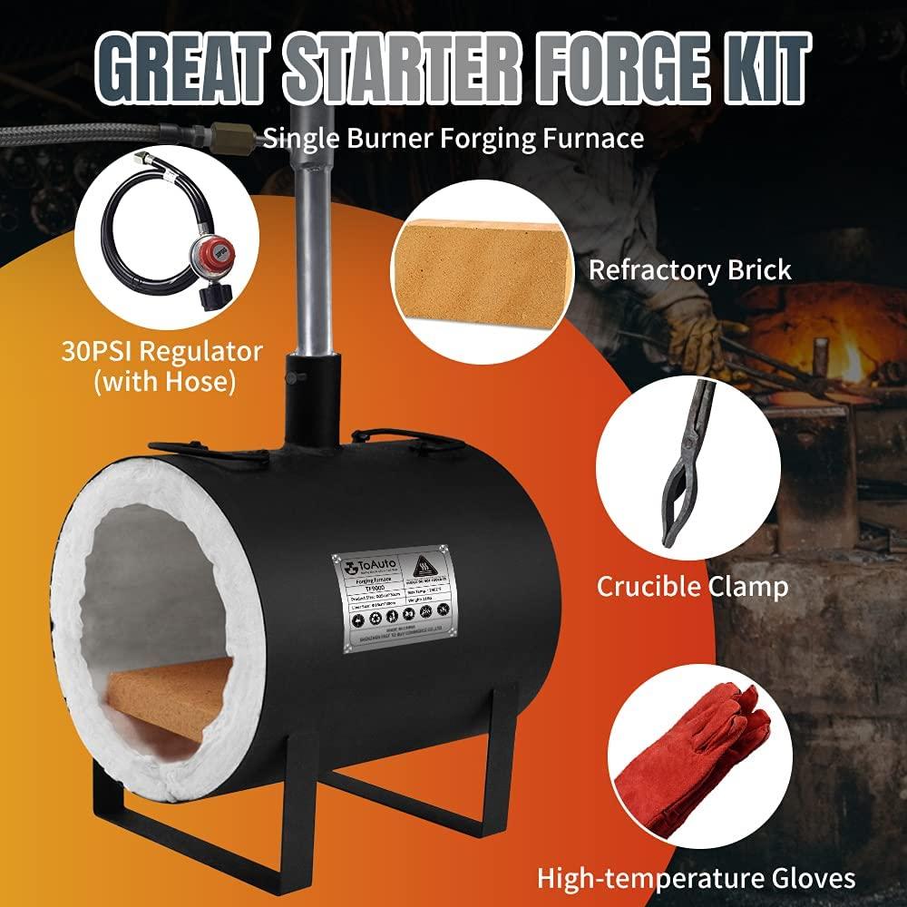 YICHANG Propane Forge TF9000 Portable Gas Forge Single Burner Knife Making Blacksmith Kit for Farrier Sword