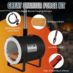 MAXZER Propane Forge Portable Gas Forge Single Burner Knife Making Blacksmith Kit for Farrier Sword