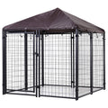 PawHut Lockable Dog House Kennel with Water-Resistant Roof for Small and Medium Small Sized Pets