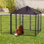 PawHut Lockable Dog House Kennel with Water-Resistant Roof for Small and Medium Small Sized Pets