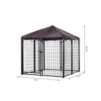 PawHut Lockable Dog House Kennel with Water-Resistant Roof for Small and Medium Small Sized Pets