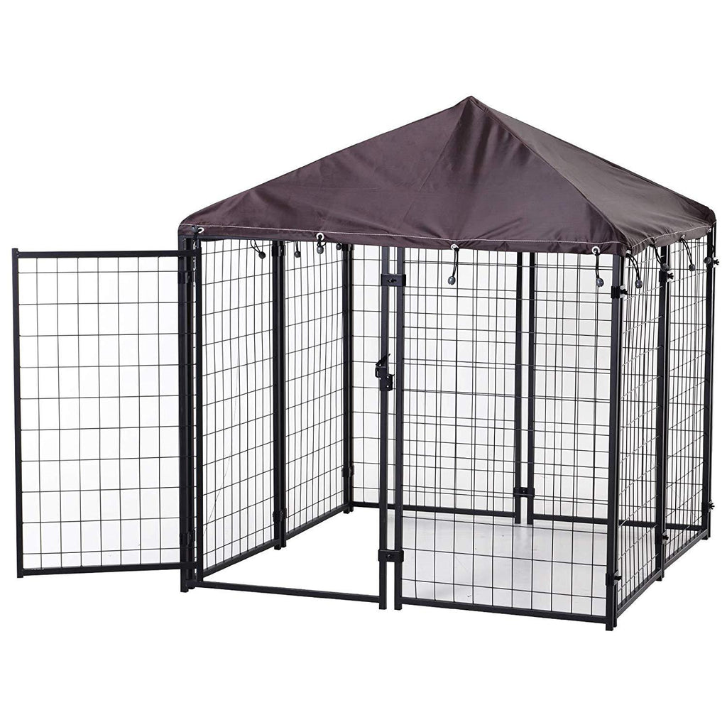 PawHut Lockable Dog House Kennel with Water-Resistant Roof for Small and Medium Small Sized Pets