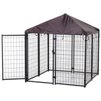 PawHut Lockable Dog House Kennel with Water-Resistant Roof for Small and Medium Small Sized Pets