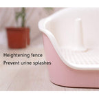 Dog Potty, Portable Plastic Fenced Toilet Potty Pee Training Tray Litter Box for Dog Puppy Pet