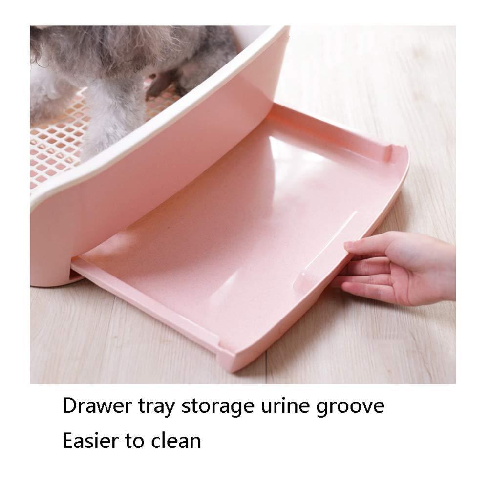 Dog Potty, Portable Plastic Fenced Toilet Potty Pee Training Tray Litter Box for Dog Puppy Pet