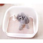 Dog Potty, Portable Plastic Fenced Toilet Potty Pee Training Tray Litter Box for Dog Puppy Pet