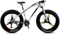 CHICAI Student Bike Adult 26-inch High-Carbon Beach Snow Fat Bike Mountain Cross-Country Steel Ultra-Wide Tire Sports Bike 21-30speed Low-Speed Racing (Size : 24-Speed)