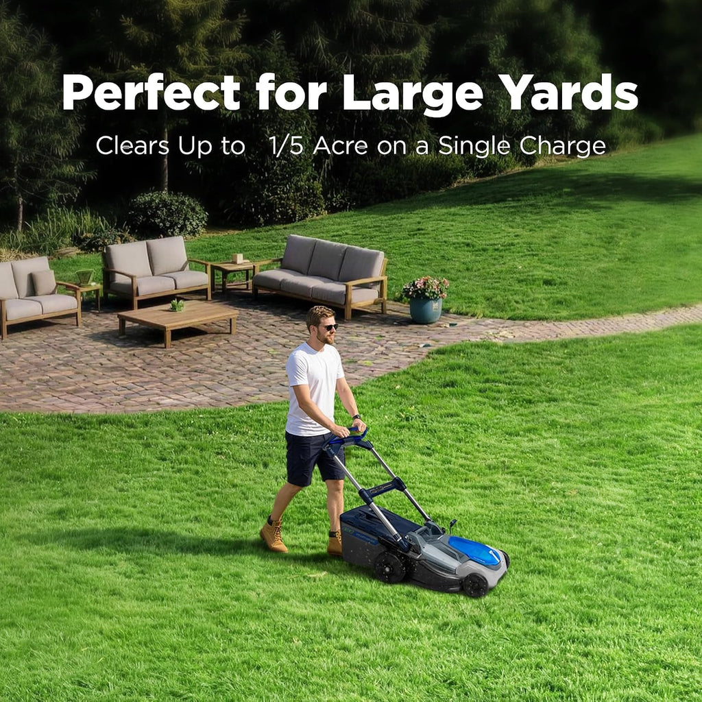 40V Cordless Lawn Mower with Dual 4.0Ah Batteries, 21" Lightweight Push Mower &amp; Charger, Ultra-Quiet Motor for Backyard Maintenance and Lawn Care