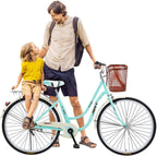 Beach Cruiser Bike for Women 26 Inch Classic Retro Bicycle Road Bikes Single Speed Comfortable Bicycle Commuter Bicycle High-Carbon Steel Frame, Front Basket, Rear Racks