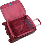 Croco PVC er Luggage - 4 Piece Softside Expandable Lightweight Spinner Suitcases - Travel Set includes a Dowel and Shopper Bags, 20-Inch Carry On &amp; 28-Inch Suitcase (Burgundy)