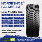 FALABELLA (2-Pcs) 24X9.50-12 6-PLY LRC Lawn Mower 24x9.5x12 Riding Machine Golf Carts 24x9.5-12 Turf Equipment &amp; Tractors Tires, Heavy Duty Turf-King, Color Sidewall