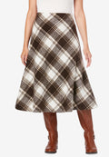 back-elastic plaid skirt