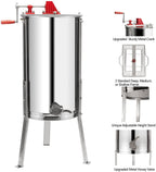 vingli 2 frames manual honey extractor separator, food grade stainless steel honeycomb spinner drum crank by hand with adjustable height stands, beekeeping pro extraction apiary centrifuge equipment