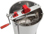 vingli 2 frames manual honey extractor separator, food grade stainless steel honeycomb spinner drum crank by hand with adjustable height stands, beekeeping pro extraction apiary centrifuge equipment