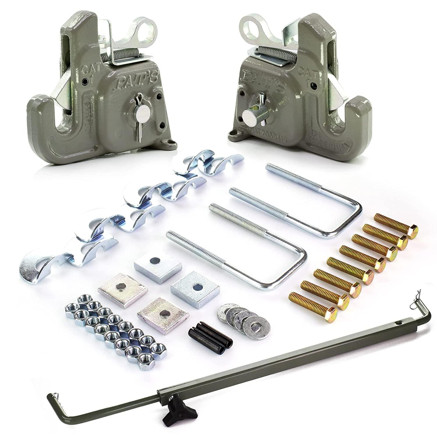 category #1 pat's easy change with stabilizer bar - quick hitch system on the market – flexible, durable and affordable - comes w/ 4 pair of lynch pin washers