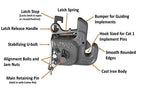 category #1 pat's easy change with stabilizer bar - quick hitch system on the market – flexible, durable and affordable - comes w/ 4 pair of lynch pin washers