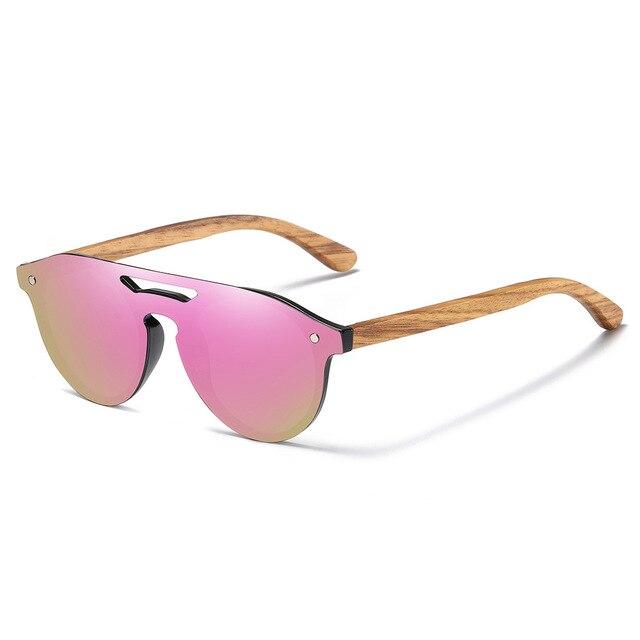 Wooden Leg Lightweight Pilot Style Polarized Sunglasses