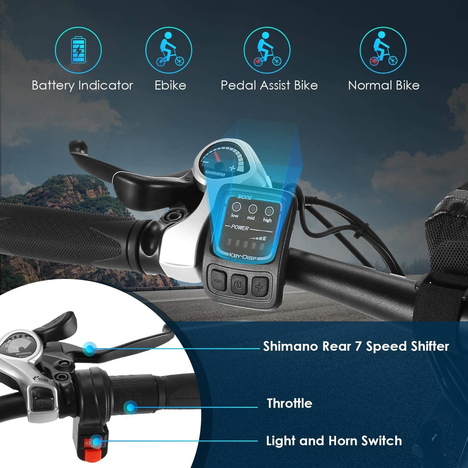 26 In. 3 WorModels Foldable Electric Bike with Super Lightweight Magnesium Alloy 6 Spokes Integrated Wheel, LarCapacity Lithium-Ion Battery (36V 350W), Double Layer Aluminum Alloy Wheel for Men