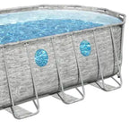 56717E Power Steel Swim Vista 18' x 9' x 48" Outdoor Oval Above Ground Swimming Pool Set with 1500 GPH Filter Pump, and