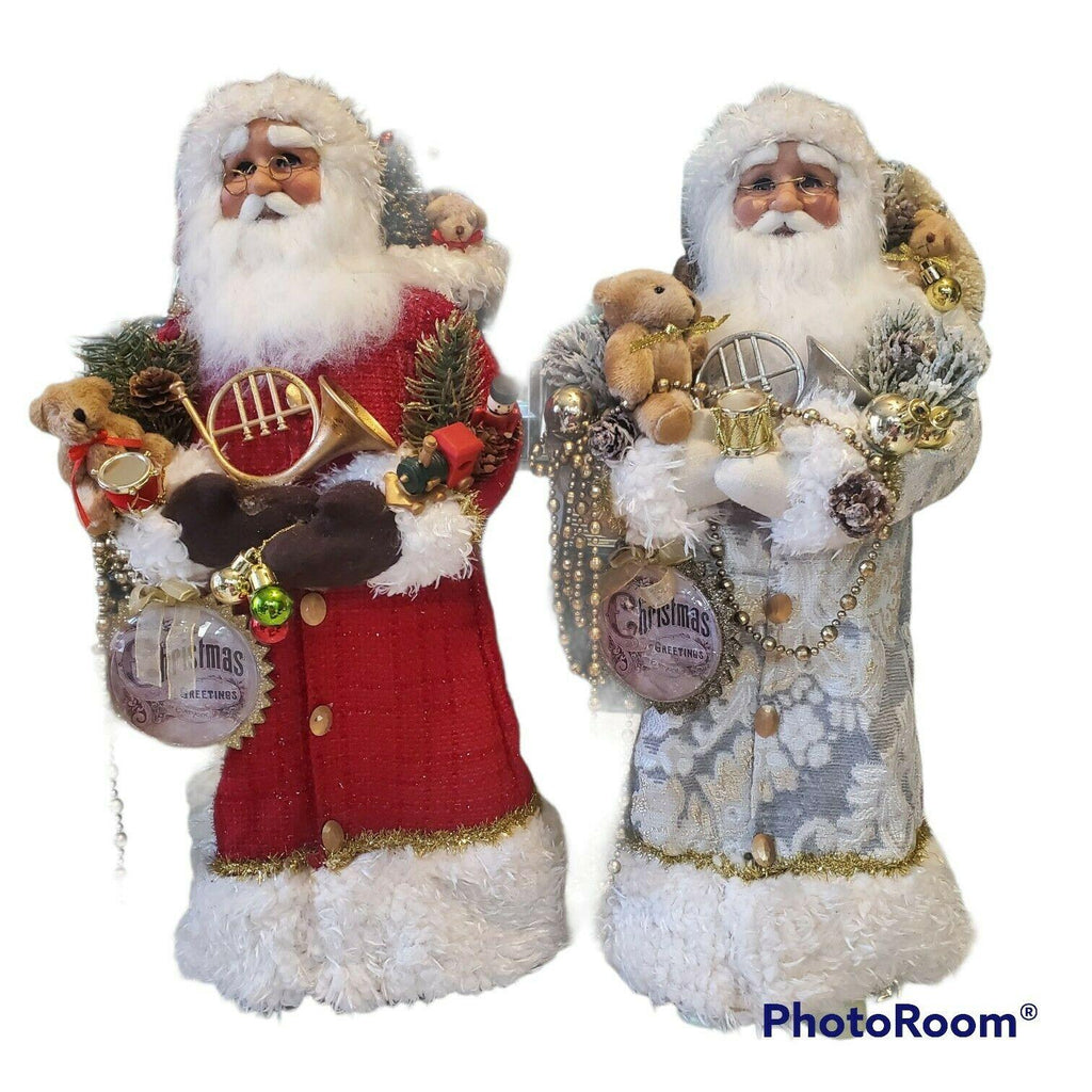 Karen Didion Originals Cream Christmas Greetings Santa Figurine, 21 Inches