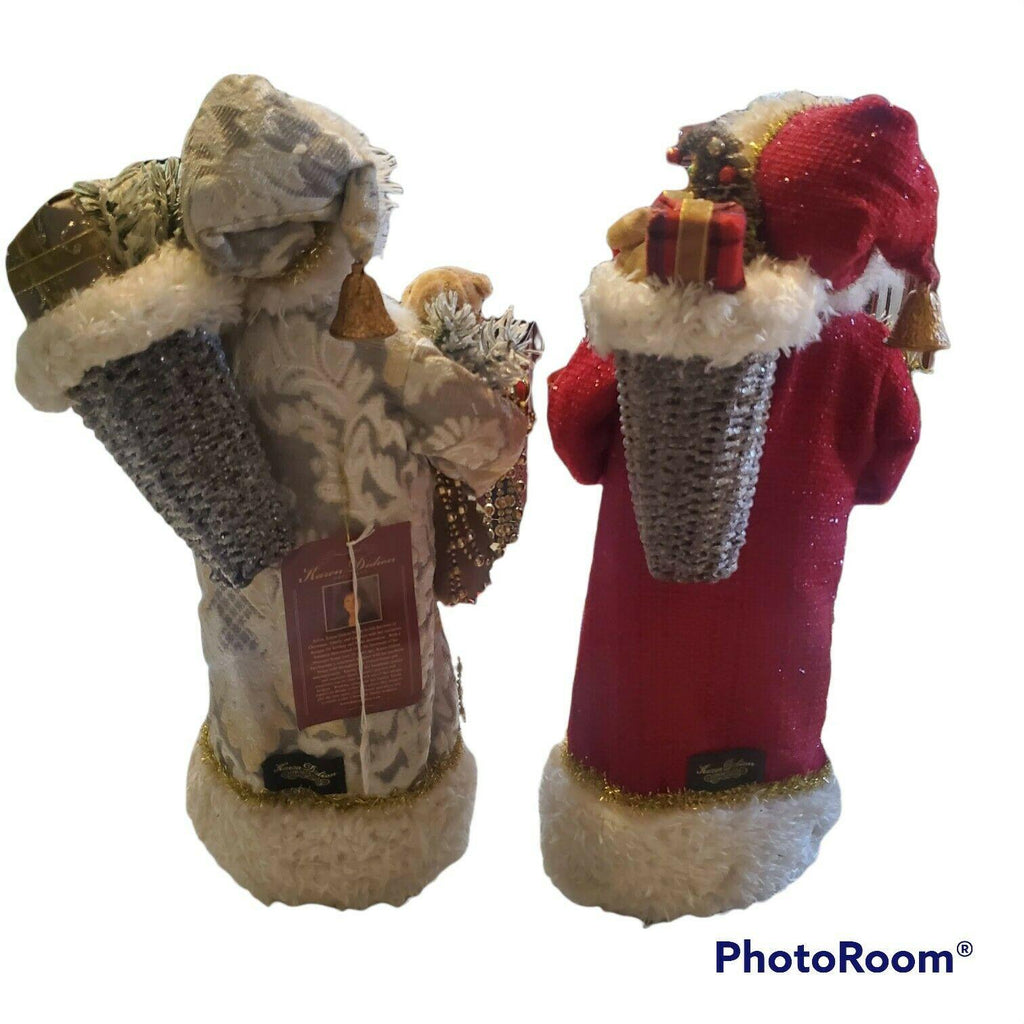 Karen Didion Originals Cream Christmas Greetings Santa Figurine, 21 Inches