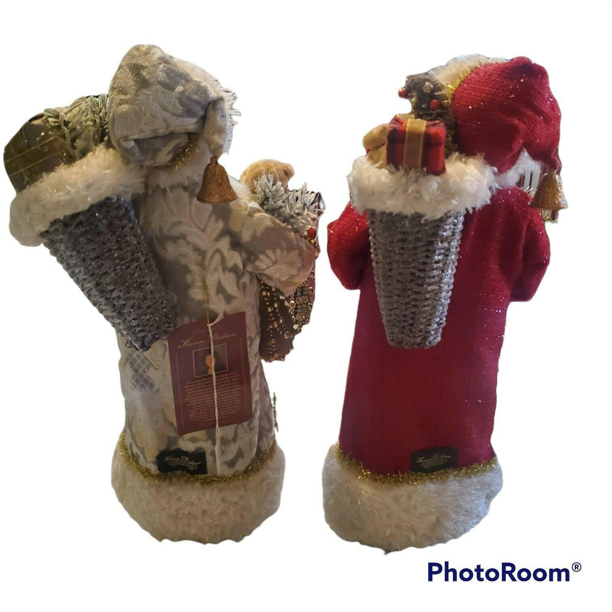 Karen Didion Originals Cream Christmas Greetings Santa Figurine, 21 Inches