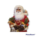 Karen Didion Originals Cream Christmas Greetings Santa Figurine, 21 Inches