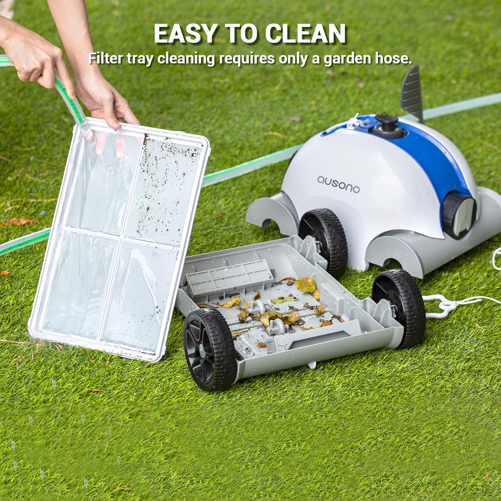 ausono cordless automatic robotic pool cleaner for in-ground and above ground swimming pool
