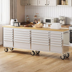 96 inch Tool Chest, Tool Box Mobile 24 Drawers StoraRolling Cabinet with Wheels Lock Key LocSystem Drawer Liners for GaraWarehouse Repair Shop