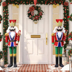 VEIKOUS 5FT Lighted Outdoor Christmas Decoration Nutcracker Soldier Holiday Decor Indoor with Ground Stake
