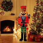 VEIKOUS 5FT Lighted Outdoor Christmas Decoration Nutcracker Soldier Holiday Decor Indoor with Ground Stake