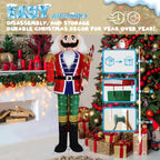 VEIKOUS 5FT Lighted Outdoor Christmas Decoration Nutcracker Soldier Holiday Decor Indoor with Ground Stake