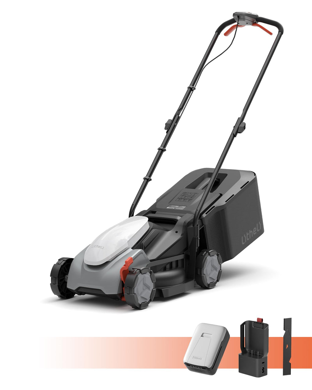 Electric Lawn Mower Cordless,Grass Cutter Machine for 2800 Sq. Ft.Lawnmower with Brushless Motor, 14.5 In Cutting Width, Cutting Height from 1 In to 2.5 In, Includes 5.0 Ah Battery and charger