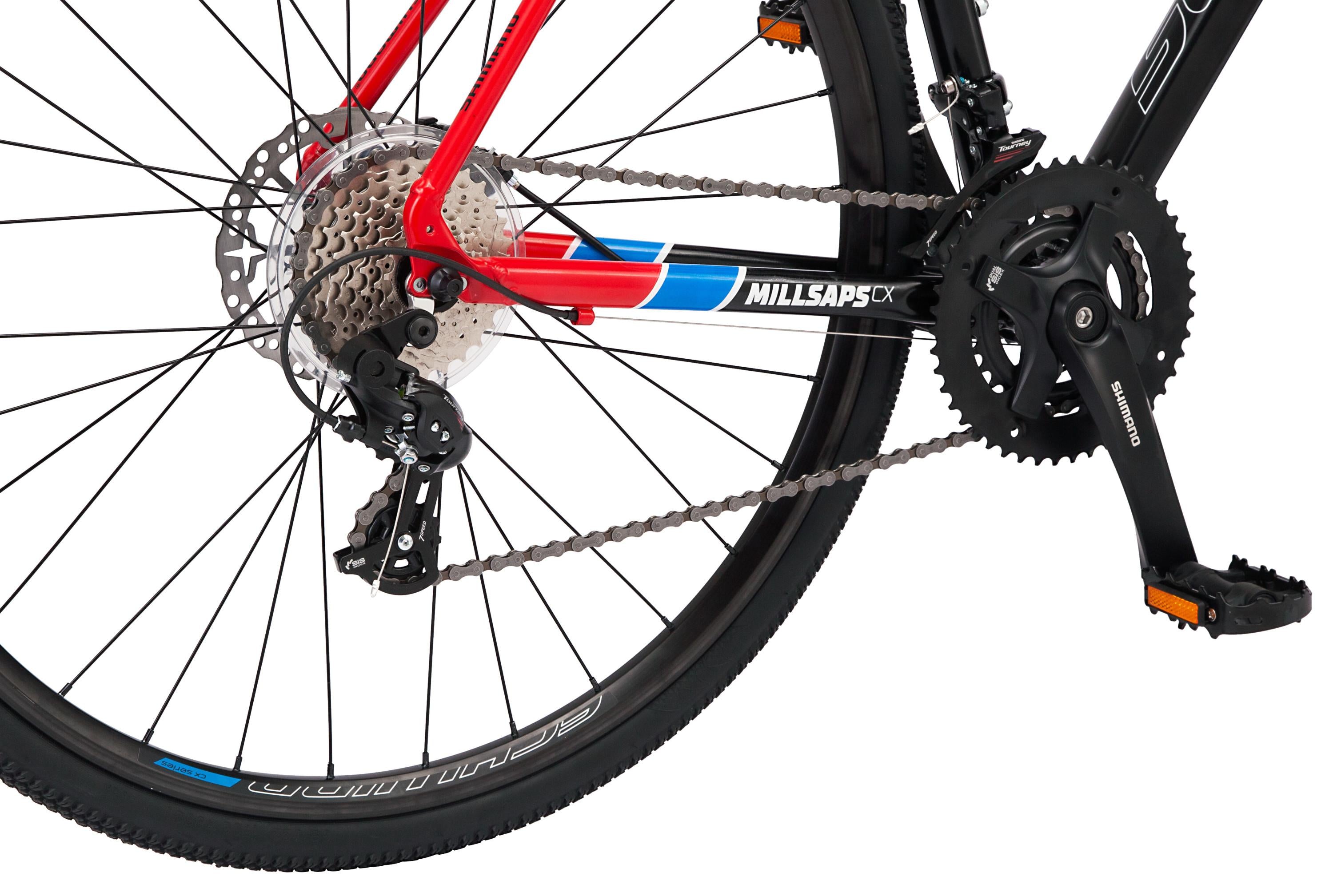 Schwinn Millsaps Road Bike, 700c wheels, 14 speeds, black / red, cyclocross