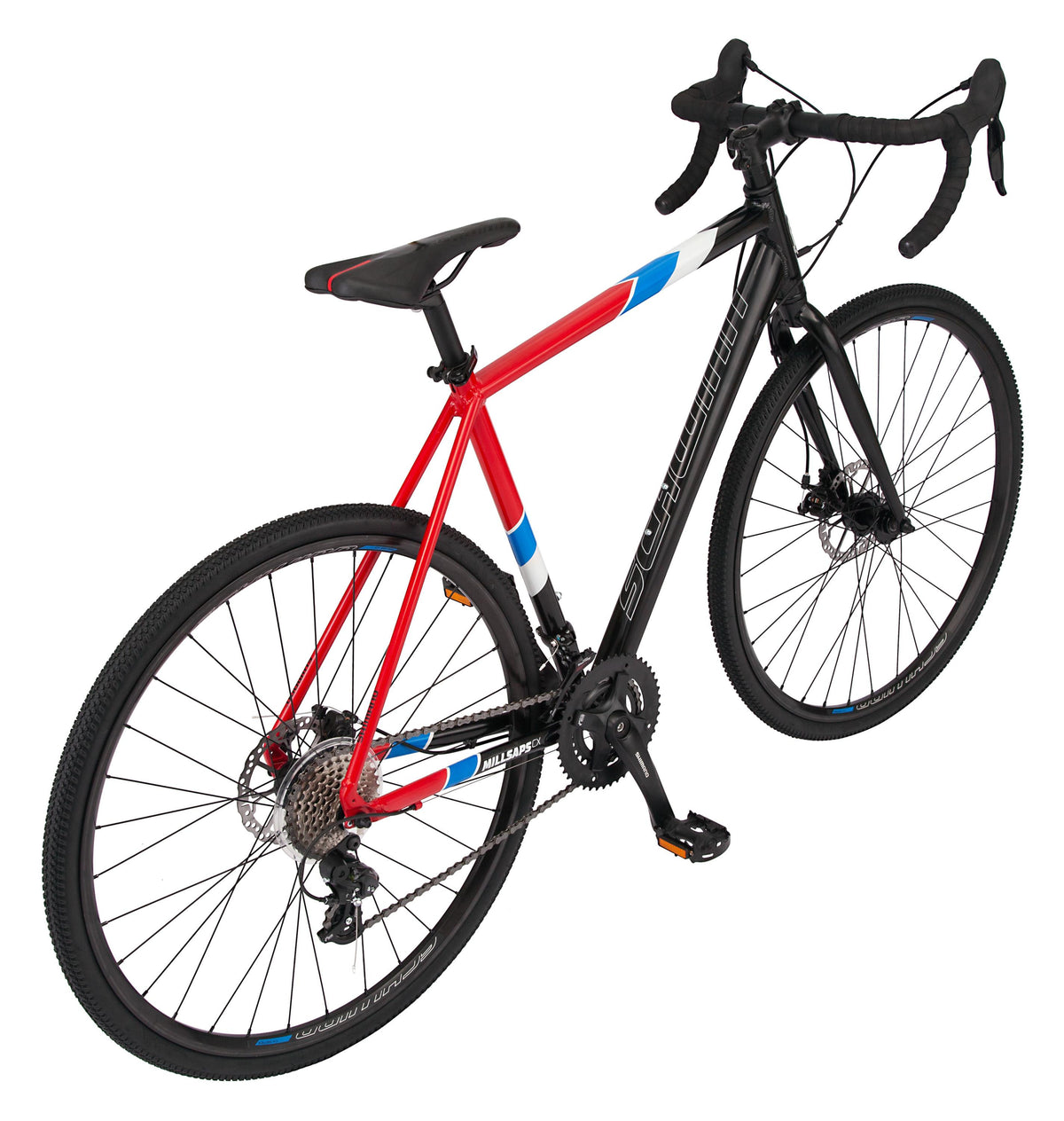 Schwinn Millsaps Road Bike, 700c wheels, 14 speeds, black / red, cyclocross